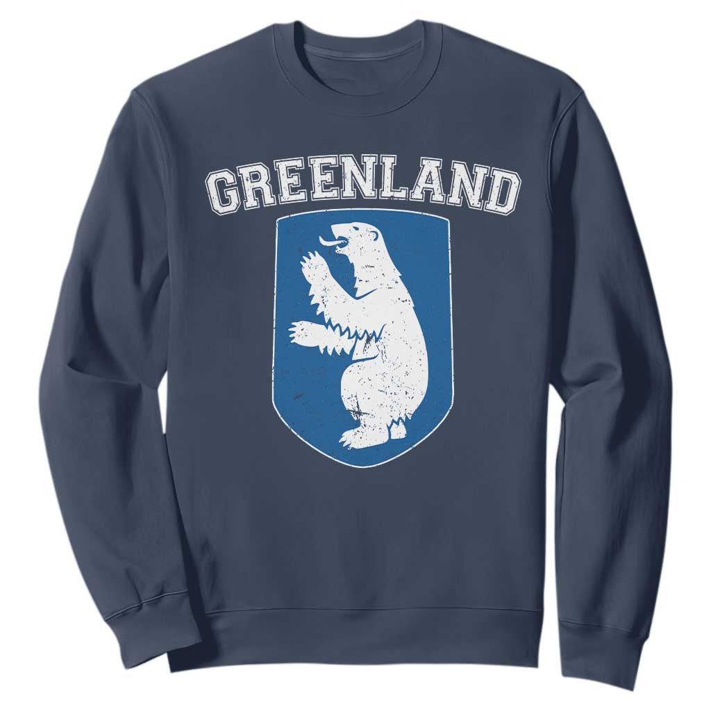 Greenland Sweatshirt Polar Bear Vintage Political Protest TS10 Navy Print Your Wear