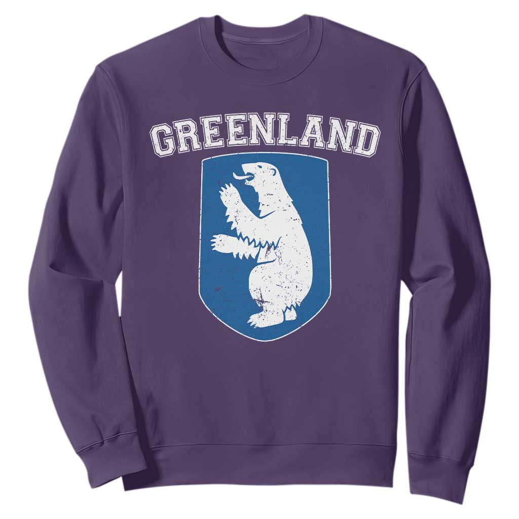 Greenland Sweatshirt Polar Bear Vintage Political Protest TS10 Purple Print Your Wear