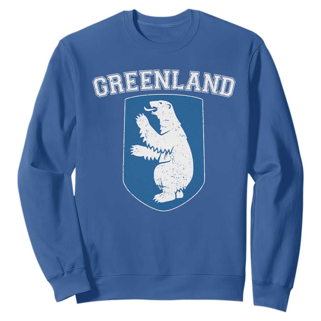 Greenland Sweatshirt Polar Bear Vintage Political Protest TS10 Royal Blue Print Your Wear