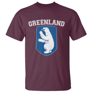 Greenland T Shirt Polar Bear Vintage Political Protest TS10 Maroon Print Your Wear
