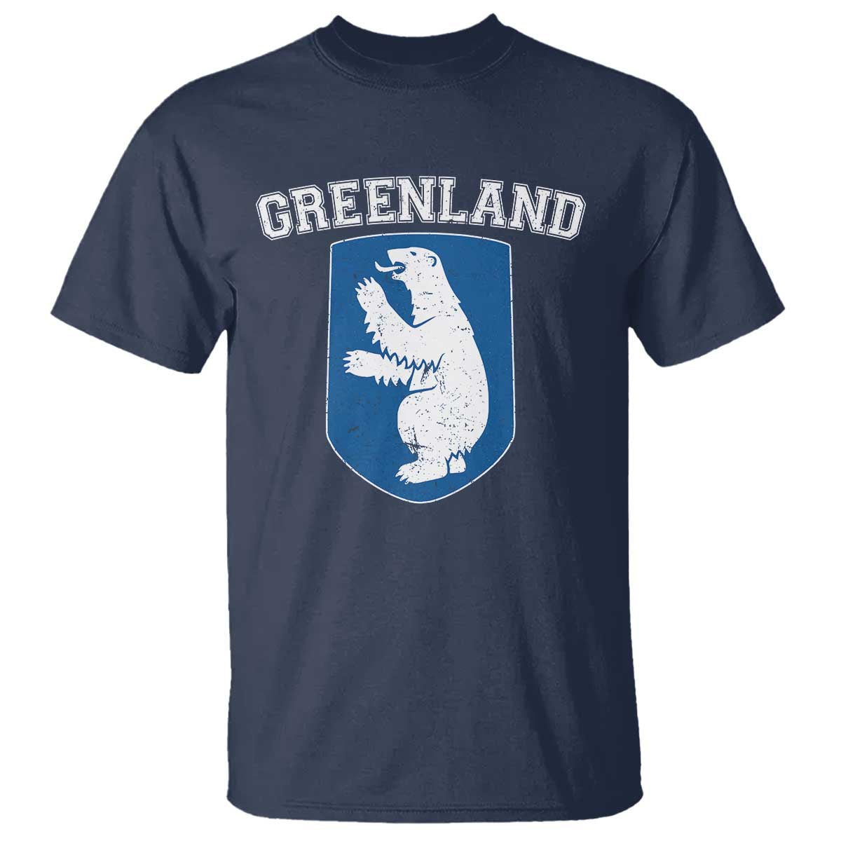 Greenland T Shirt Polar Bear Vintage Political Protest TS10 Navy Print Your Wear