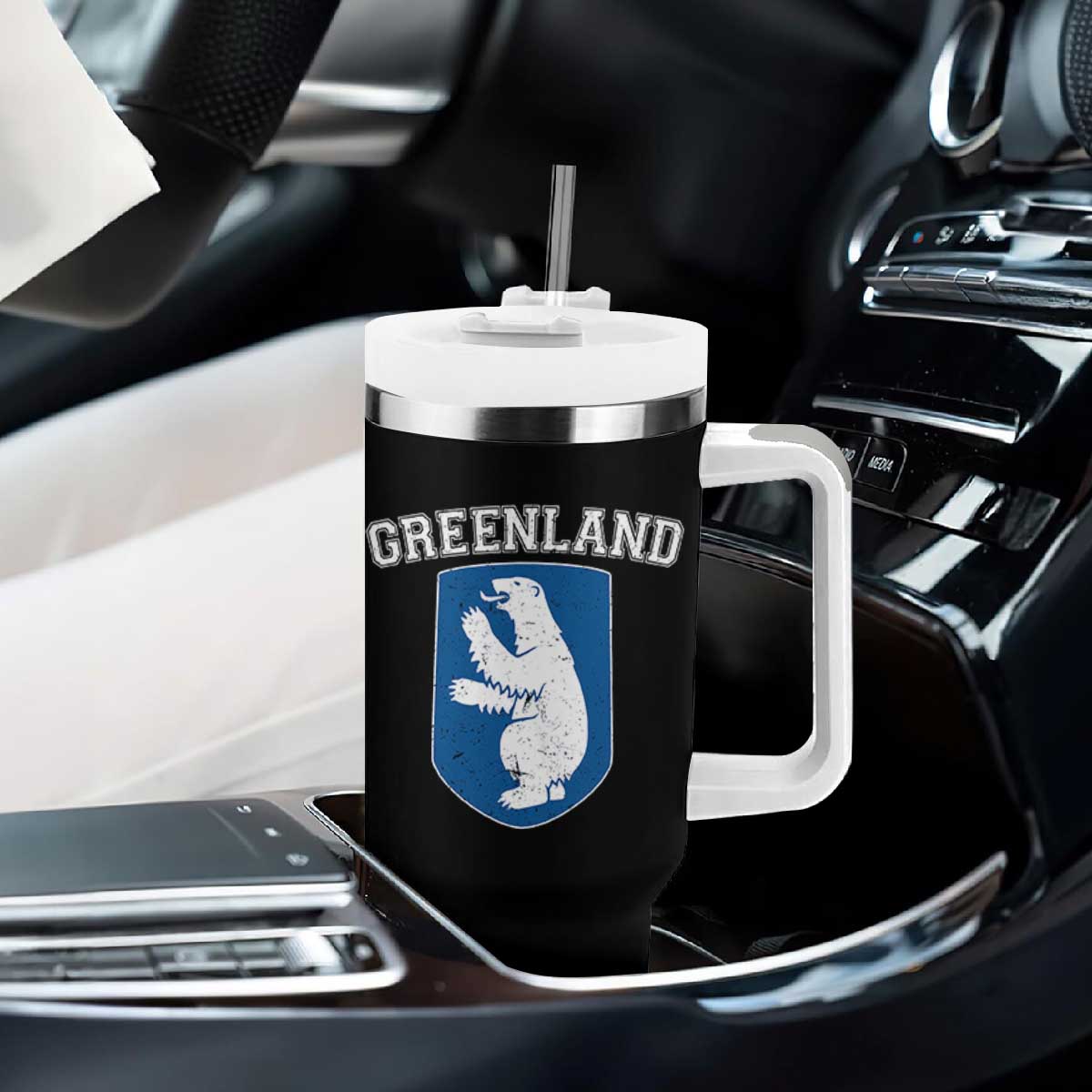 Greenland Tumbler With Handle Polar Bear Vintage Political Protest TS10 Print Your Wear