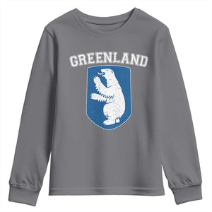 Greenland Youth Sweatshirt Polar Bear Vintage Political Protest TS10 Charcoal Print Your Wear