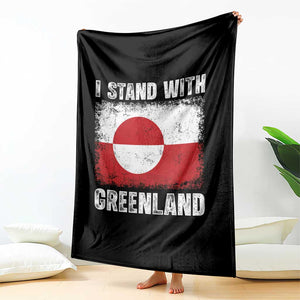 I Stand With Greenland Throw Blanket Grunge Flag TS10 Print Your Wear