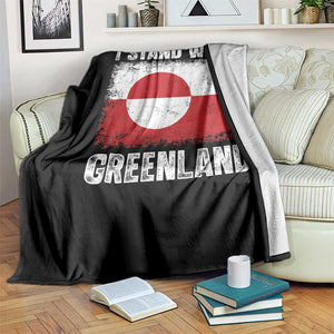 I Stand With Greenland Throw Blanket Grunge Flag TS10 Print Your Wear