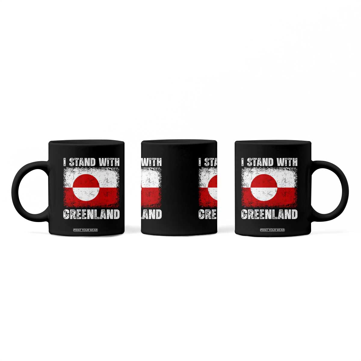 I Stand With Greenland Coffee Mug Grunge Flag TS10 Print Your Wear
