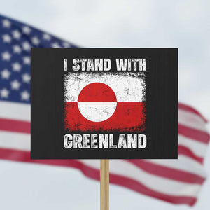 I Stand With Greenland Protest Sign Grunge Flag TS10 Horizontal 18" × 24" Black Print Your Wear