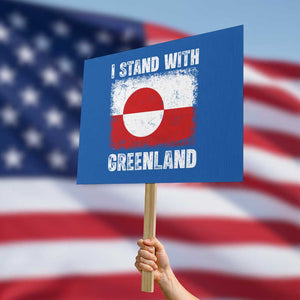 I Stand With Greenland Protest Sign Grunge Flag TS10 Horizontal 18" × 24" Blue Print Your Wear