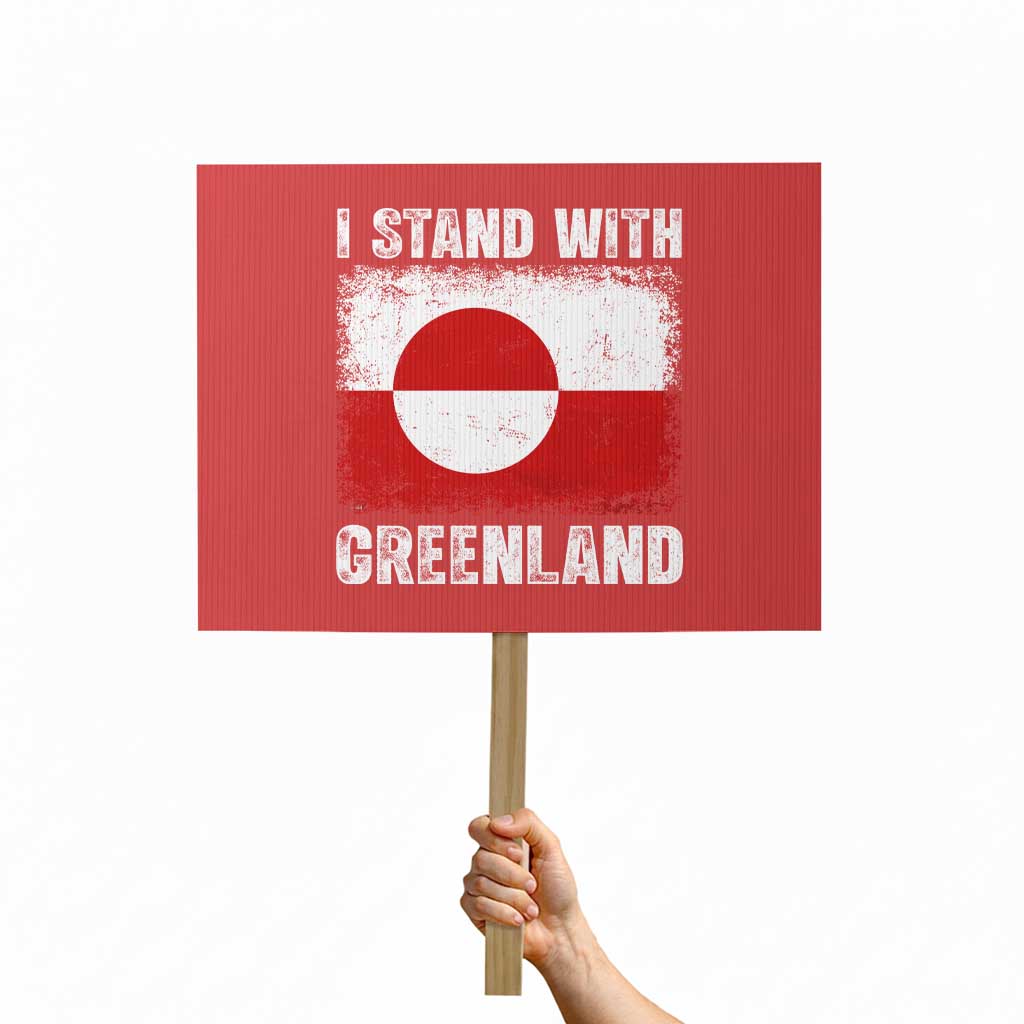 I Stand With Greenland Protest Sign Grunge Flag TS10 Horizontal 18