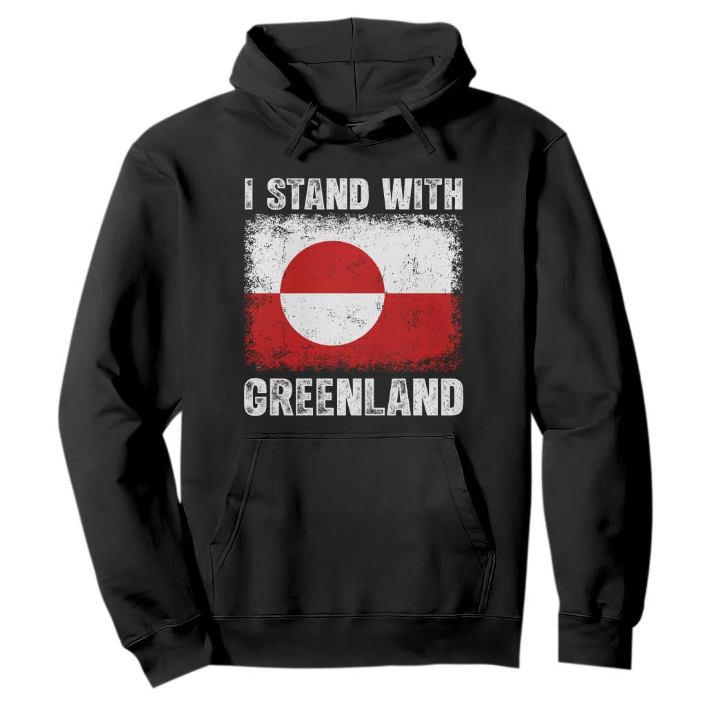 I Stand With Greenland Hoodie Grunge Flag TS10 Black Print Your Wear
