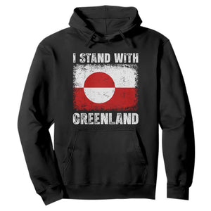 I Stand With Greenland Hoodie Grunge Flag TS10 Black Print Your Wear