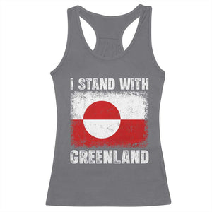I Stand With Greenland Racerback Tank Top Grunge Flag TS10 Charcoal Print Your Wear