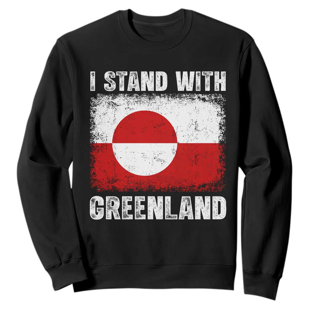 I Stand With Greenland Sweatshirt Grunge Flag TS10 Black Print Your Wear