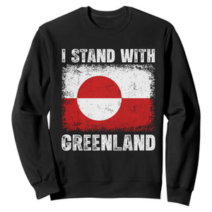I Stand With Greenland Sweatshirt Grunge Flag TS10 Black Print Your Wear