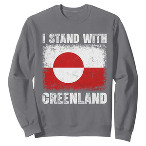 I Stand With Greenland Sweatshirt Grunge Flag TS10 Charcoal Print Your Wear