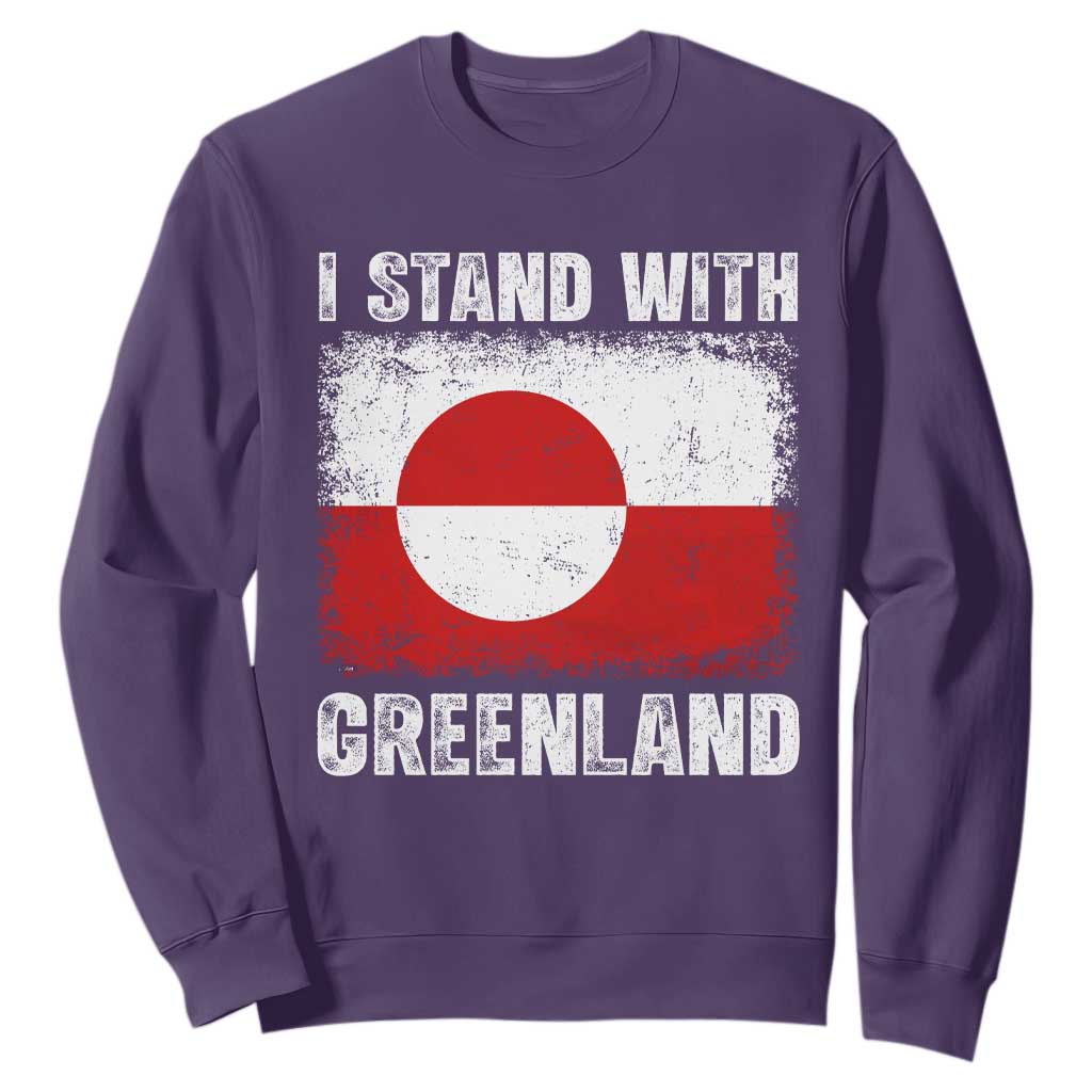 I Stand With Greenland Sweatshirt Grunge Flag TS10 Purple Print Your Wear