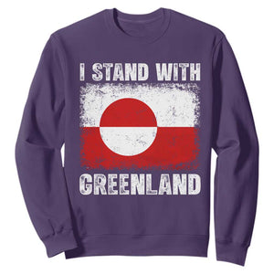 I Stand With Greenland Sweatshirt Grunge Flag TS10 Purple Print Your Wear
