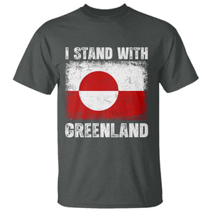I Stand With Greenland T Shirt - Grunge Flag Solidarity Protest Tee TS10 Dark Heather Print Your Wear
