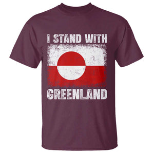 I Stand With Greenland T Shirt - Grunge Flag Solidarity Protest Tee TS10 Maroon Print Your Wear
