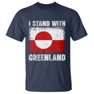 I Stand With Greenland T Shirt - Grunge Flag Solidarity Protest Tee TS10 Navy Print Your Wear