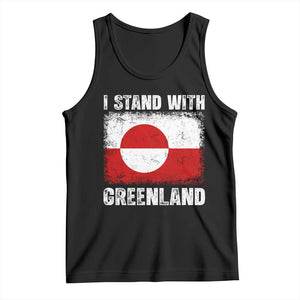 I Stand With Greenland Tank Top Grunge Flag TS10 Black Print Your Wear