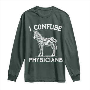 Rare Disease Awereness Long Sleeve Shirt Zebra Ribbon Cancer Warrior Gift TS10 Dark Forest Green Print Your Wear