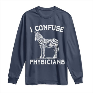 Rare Disease Awereness Long Sleeve Shirt Zebra Ribbon Cancer Warrior Gift TS10 Navy Print Your Wear