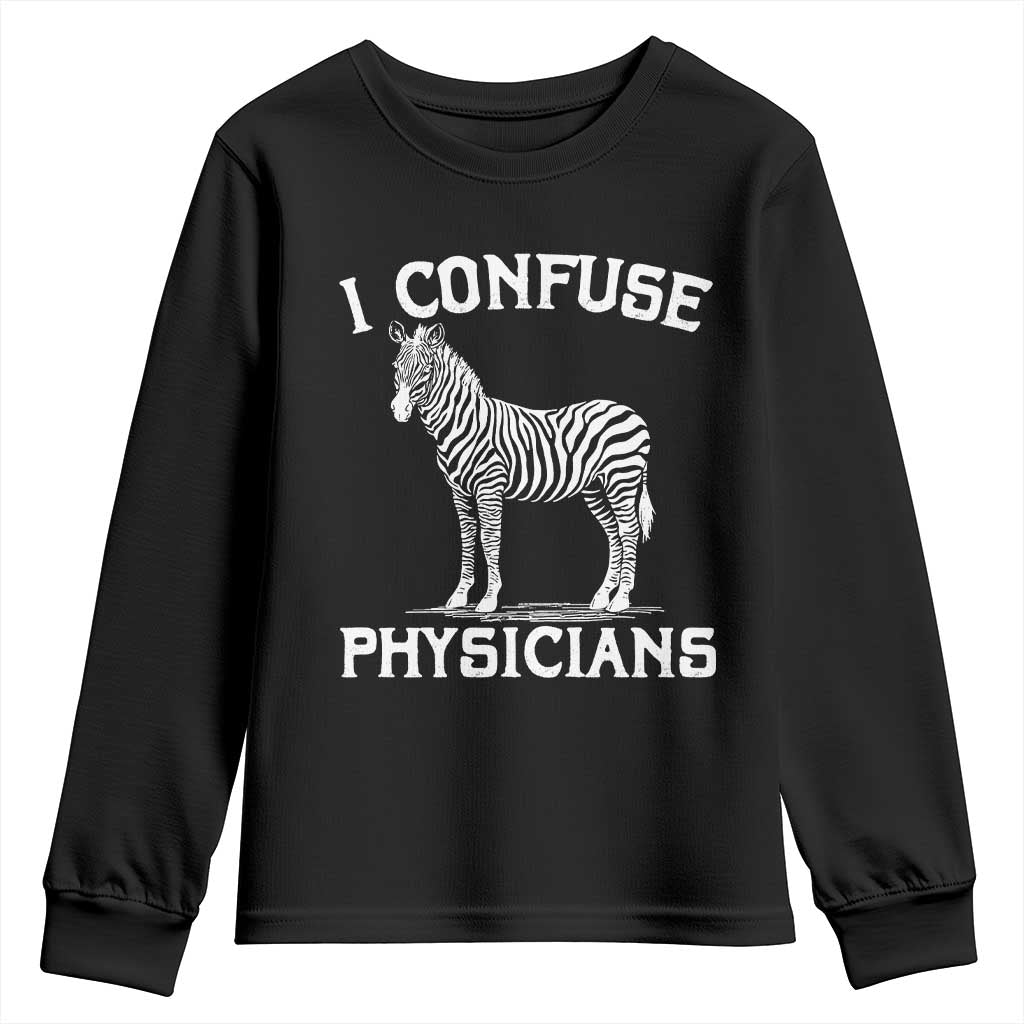 Rare Disease Awereness Youth Sweatshirt Zebra Ribbon Cancer Warrior Gift TS10 Black Print Your Wear
