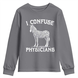 Rare Disease Awereness Youth Sweatshirt Zebra Ribbon Cancer Warrior Gift TS10 Charcoal Print Your Wear