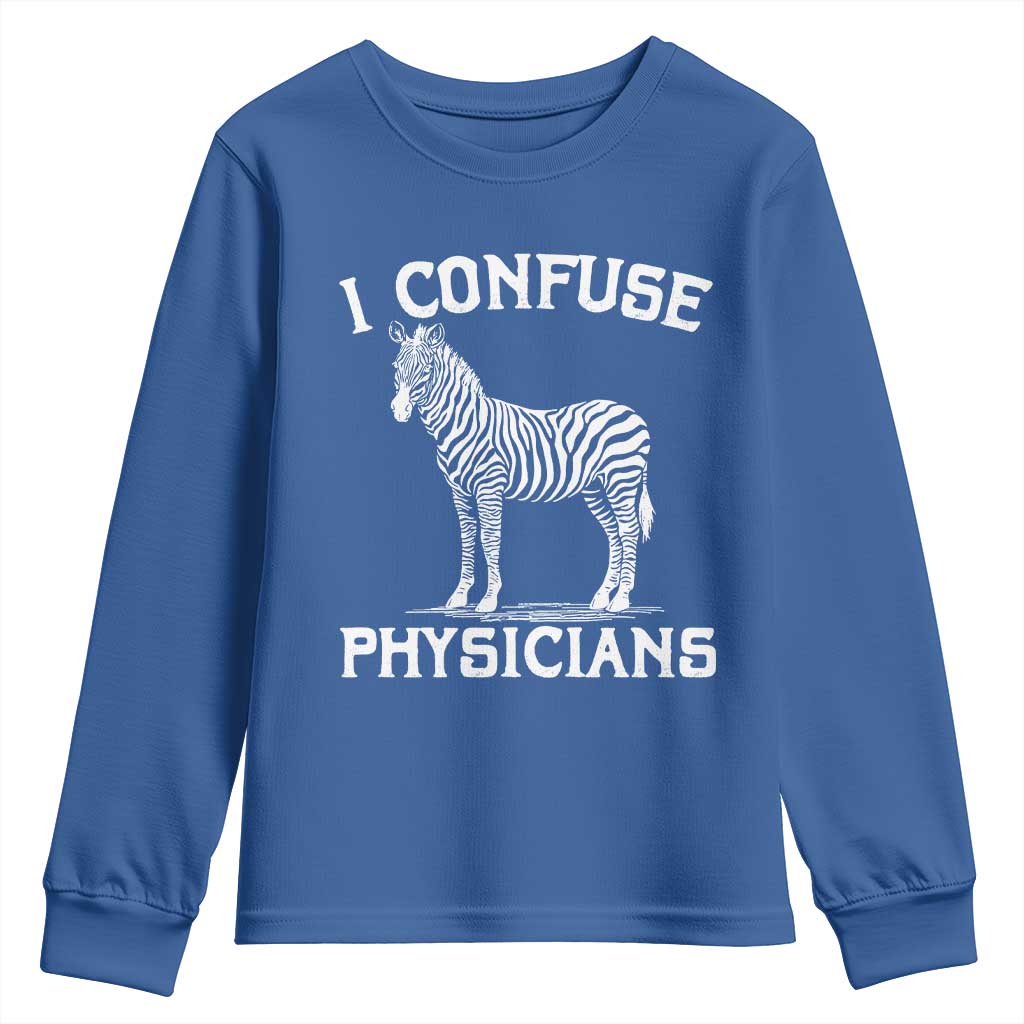 Rare Disease Awereness Youth Sweatshirt Zebra Ribbon Cancer Warrior Gift TS10 Royal Blue Print Your Wear