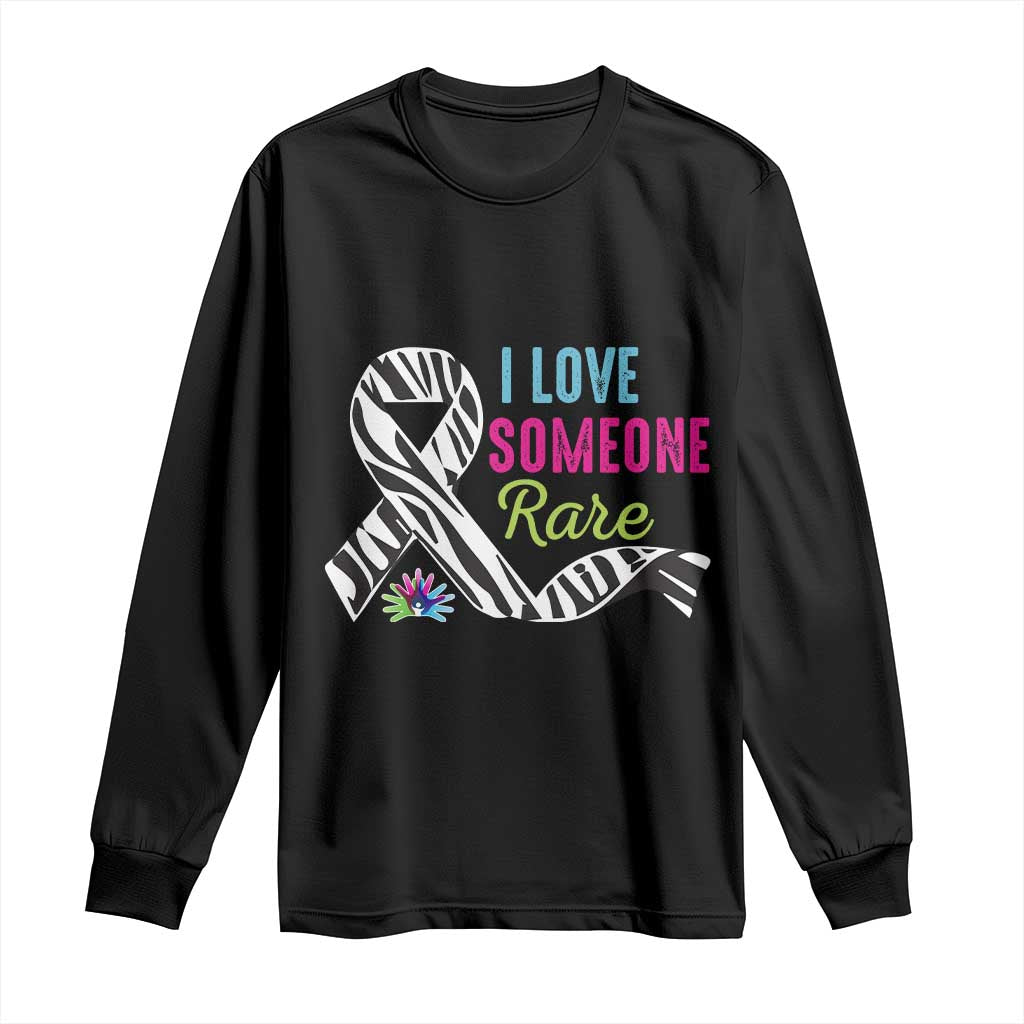 Rare Disease Awereness Long Sleeve Shirt I Love Someone Rare Zebra Ribbon TS10 Black Print Your Wear