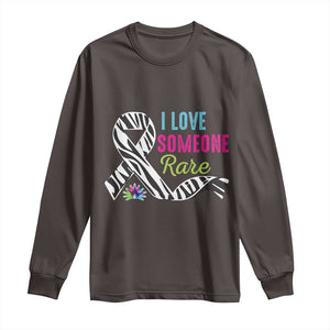 Rare Disease Awereness Long Sleeve Shirt I Love Someone Rare Zebra Ribbon TS10 Dark Chocolate Print Your Wear