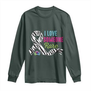 Rare Disease Awereness Long Sleeve Shirt I Love Someone Rare Zebra Ribbon TS10 Dark Forest Green Print Your Wear