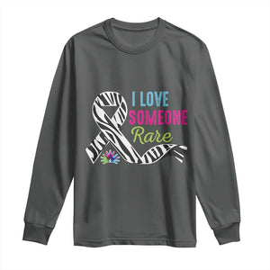 Rare Disease Awereness Long Sleeve Shirt I Love Someone Rare Zebra Ribbon TS10 Dark Heather Print Your Wear