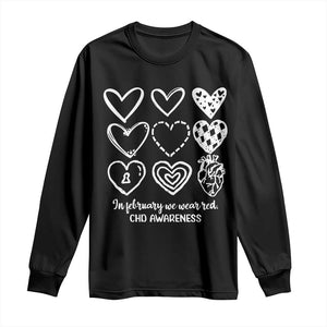 CHD Heart Disease Awareness Long Sleeve Shirt In February We Wear Red TS10 Black Print Your Wear