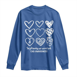 CHD Heart Disease Awareness Long Sleeve Shirt In February We Wear Red TS10 Royal Blue Print Your Wear