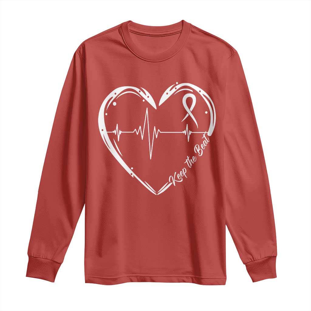 CHD Heart Disease Awareness Long Sleeve Shirt Wear Red Keep The Beat Heart Health TS10 Red Print Your Wear