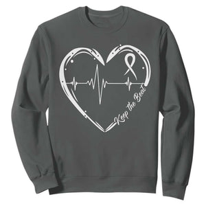 CHD Heart Disease Awareness Sweatshirt Wear Red Keep The Beat Heart Health TS10 Dark Heather Print Your Wear
