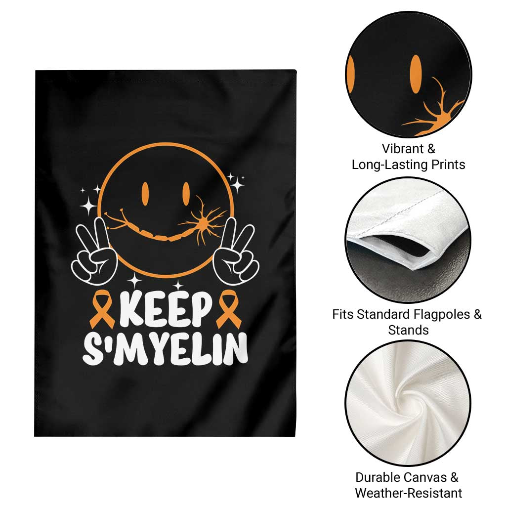 Multiple Sclerosis Awareness Garden Flag Keep Smyelin Orange Ribbon MS Support TS10 Print Your Wear