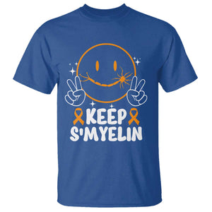 Multiple Sclerosis Awareness T Shirt Keep Smyelin Orange Ribbon MS Support TS10 Royal Blue Print Your Wear