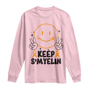 Multiple Sclerosis Awareness Long Sleeve Shirt Keep Smyelin MS Support TS10 Light Pink Print Your Wear