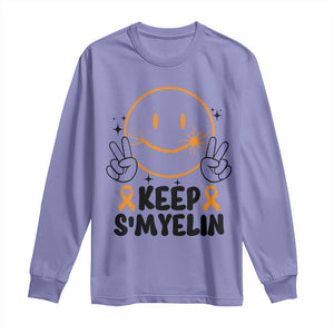 Multiple Sclerosis Awareness Long Sleeve Shirt Keep Smyelin MS Support TS10 Violet Print Your Wear