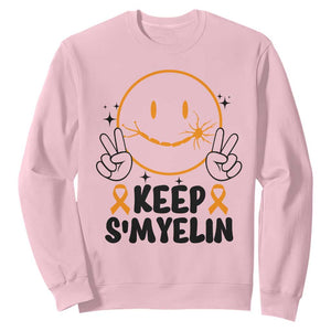 Multiple Sclerosis Awareness Sweatshirt Keep Smyelin MS Support TS10 Light Pink Print Your Wear