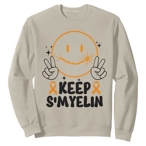 Multiple Sclerosis Awareness Sweatshirt Keep Smyelin MS Support TS10 Sand Print Your Wear