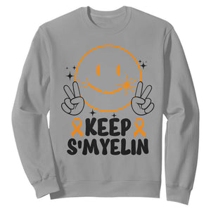 Multiple Sclerosis Awareness Sweatshirt Keep Smyelin MS Support TS10 Sport Gray Print Your Wear