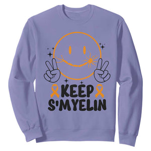 Multiple Sclerosis Awareness Sweatshirt Keep Smyelin MS Support TS10 Violet Print Your Wear