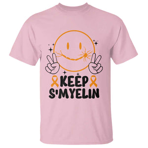 Multiple Sclerosis Awareness T Shirt Keep Smyelin MS Support TS10 Light Pink Print Your Wear