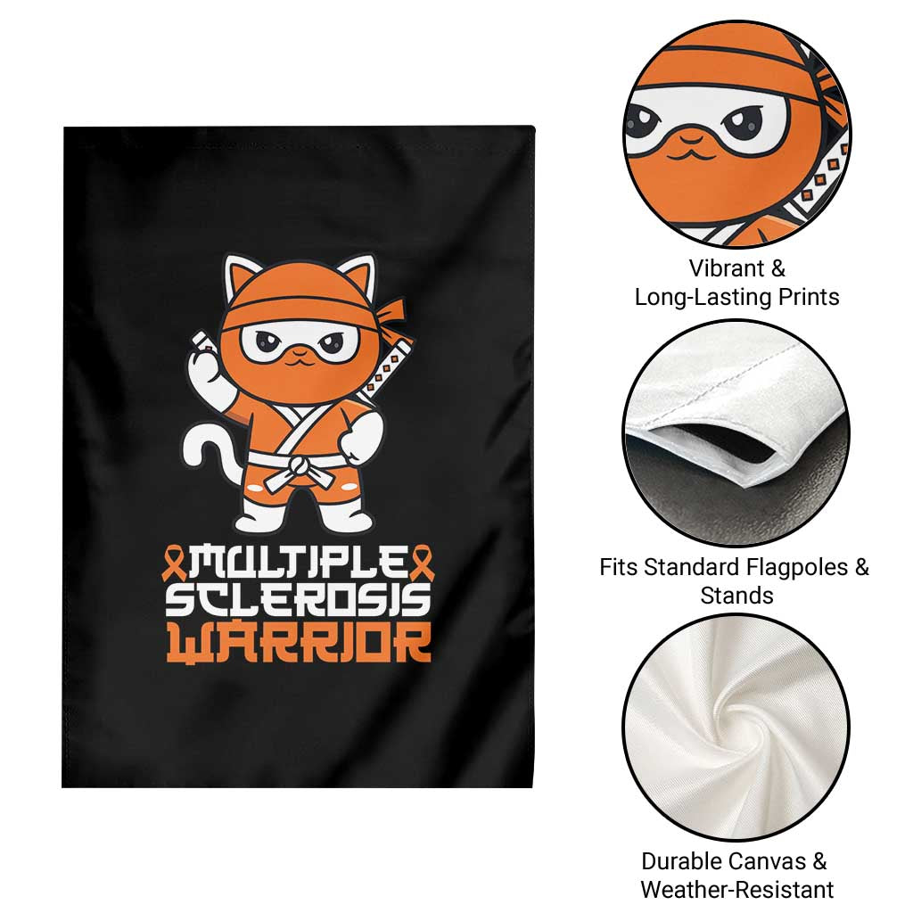 Multiple Sclerosis Warrior Garden Flag Orange Ribbon MS Ninja TS10 Print Your Wear
