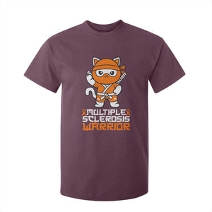 Multiple Sclerosis Warrior T Shirt For Kid Orange Ribbon MS Ninja TS10 Maroon Print Your Wear