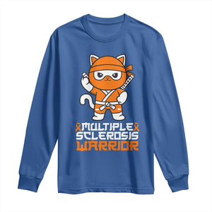 Multiple Sclerosis Warrior Long Sleeve Shirt Orange Ribbon MS Ninja TS10 Royal Blue Print Your Wear